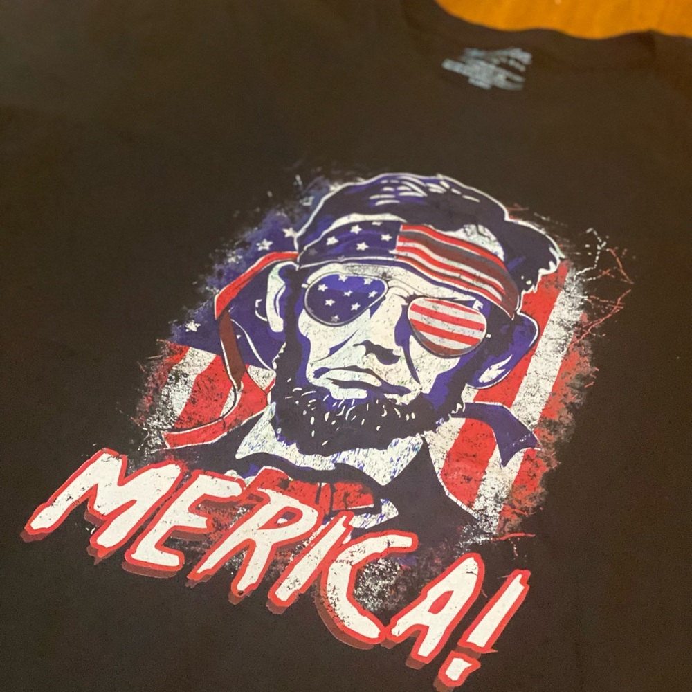 Merica Supply Co Abraham Lincoln AMERICA! T-Shirt XL Men Patriotic USA Shirt NWT